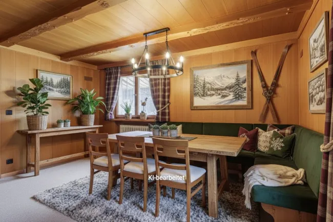 Entzückendes Ferienhaus im Bregenzerwald. Paradies im Grünen mit riesigem Garten, 2 Sonnenterassen und direkte Nähe zum Lift. - Bild
