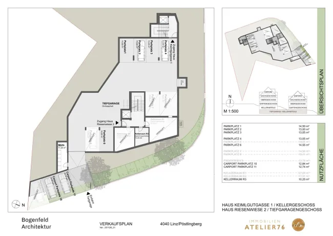 Haus K, R - Tiefgarage, Carports, Kellerabteile