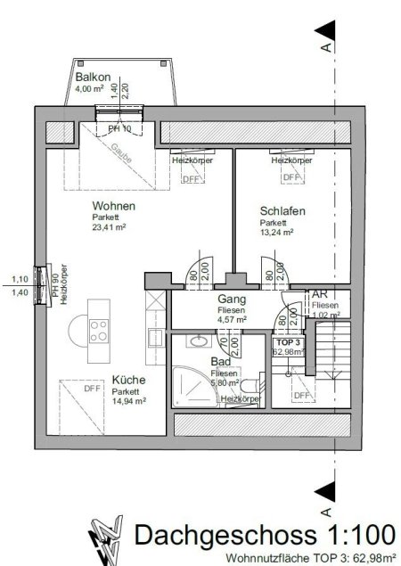 Ab 1.11.2026 verfügbar: Helle Dachgeschoßwohnung in Linz: 3 Zimmer, Balkon und moderne Ausstattung!
