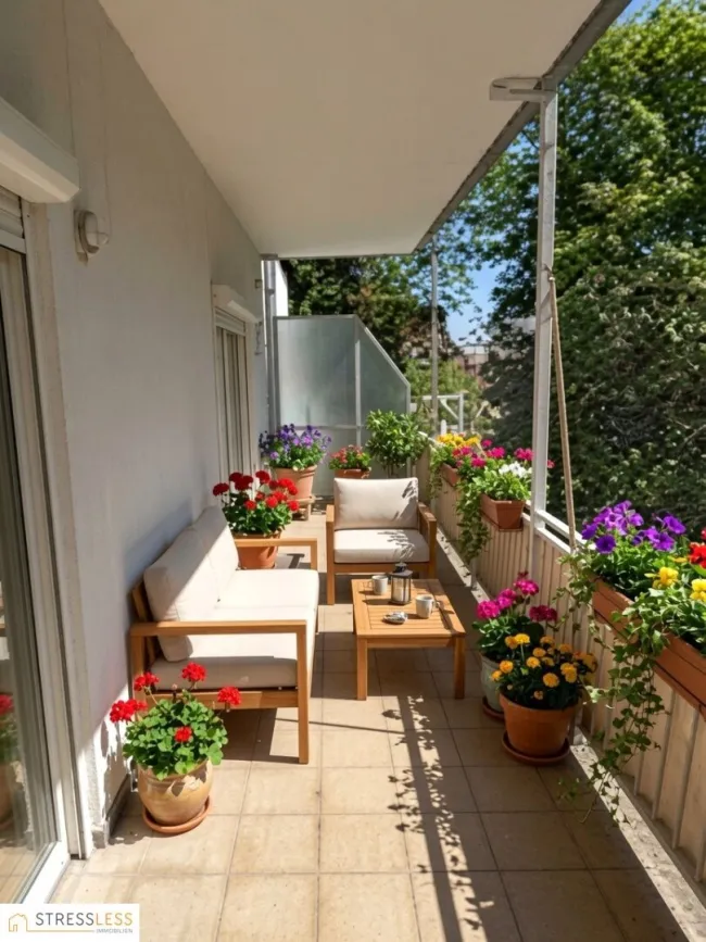 Sonnige 3 Zimmer Mietwohnung mit großem (ca. 22 m²) großem Balkon in Grünruhelage des 19.Bezirks! - Titelbild