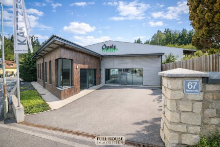 Großzügige Halle mit Schauraumflächen und Büro