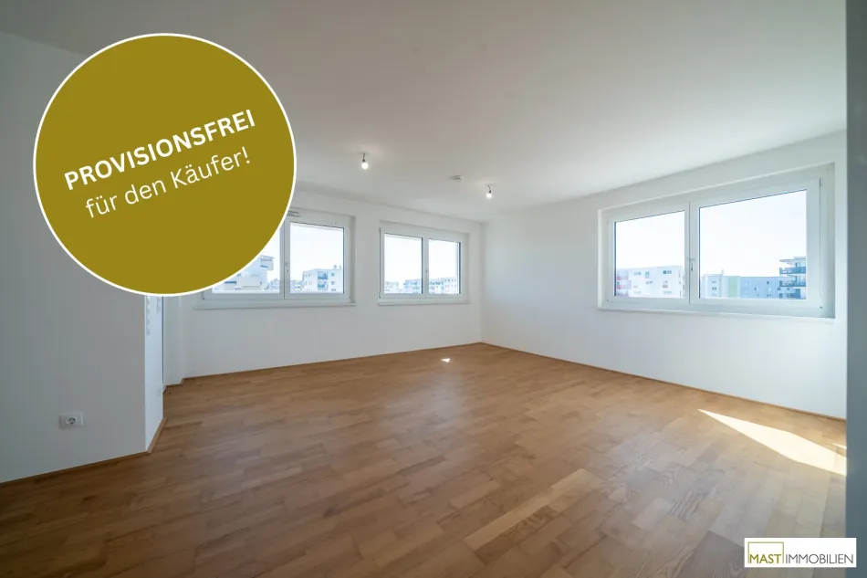 Provisionsfreie 3-Zimmer Wohnung im 8. Stock mit Blick auf den Badeteich!! - Titelbild