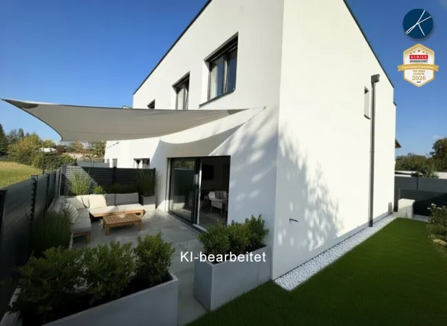 Garten / KI-generierter Gestaltungsvorschlag (Möblierung nicht enthalten)