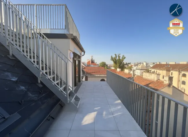 der Ausblick vom Balkon