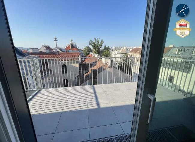 der Ausblick vom Balkon