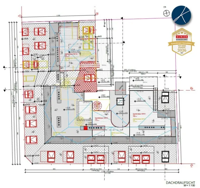 Pläne Dachterrassen Top 51, Top 52, Top 53