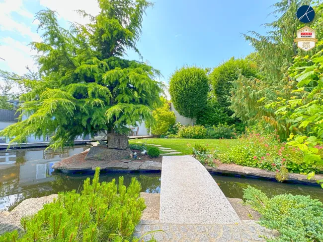 Traumgarten mit Koi-Teich und Wasserspielen