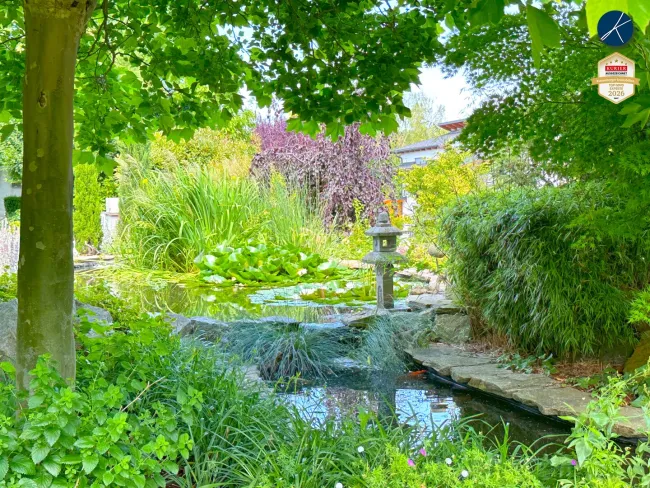 Traumgarten mit Koi-Teich und Wasserspielen