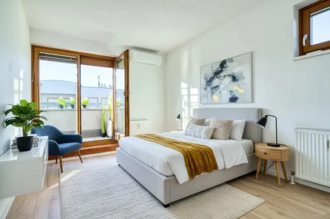 Schlafzimmer mit KI Möblierungsidee