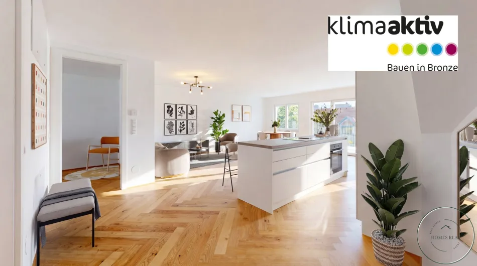 Prämiertes klimaaktiv-Wohnen: Klimatisierte Erstbezugswohnung mit Fischgrätparkett & Deckenkühlung nahe Westbahnhof - Titelbild