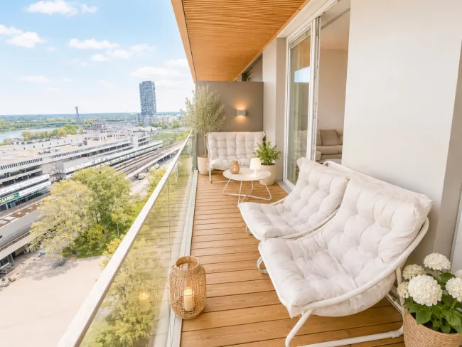 Balkon mit Möbel