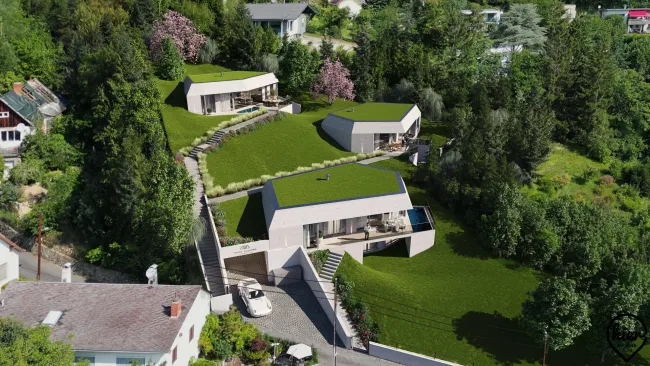 Exklusive Neubauvilla mit Infinity-Feeling & Schlossbergblick | Pool, Sauna, absolute Ruhelage - Titelbild