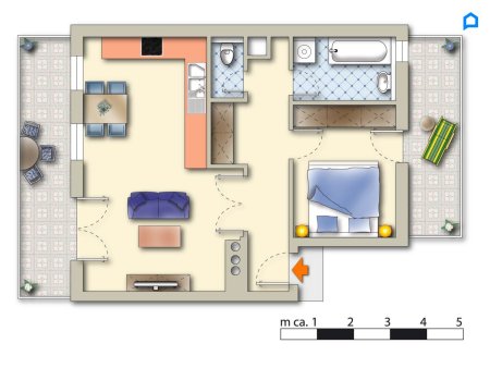DG Wohnung , hell, 2 Zimmer + 2 Terrassen u. Autoabstellplatz, S-BAHN , ca. 34 Minuten zum Praterstern. hohe Räume bis 3,40m!