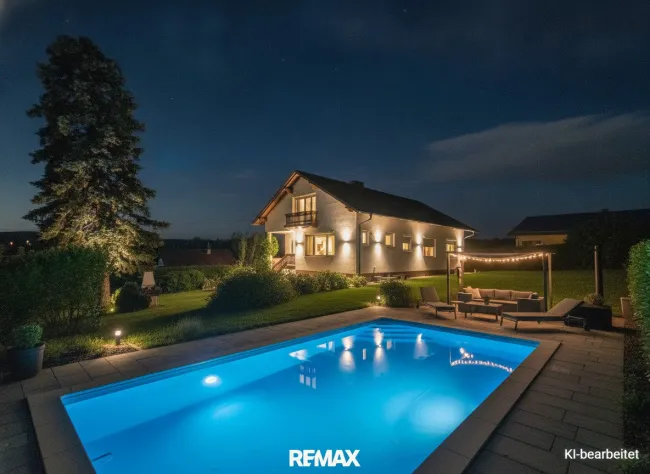 Visualisierung Haus mit Pool