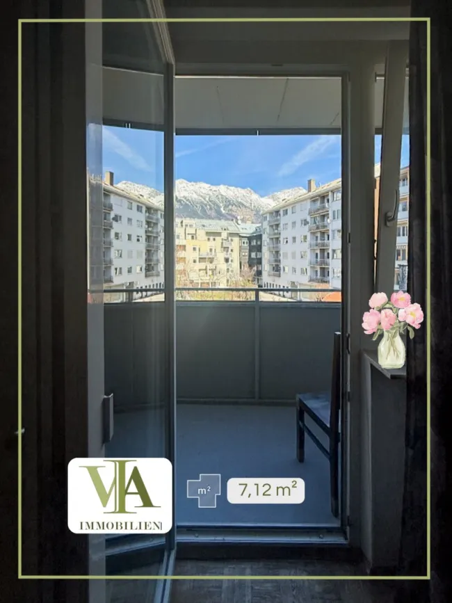 Charmante Garçonnière mit Balkon und Nordkettenblick in bester Lage von Innsbruck - Stadtteil Wilten - Bild