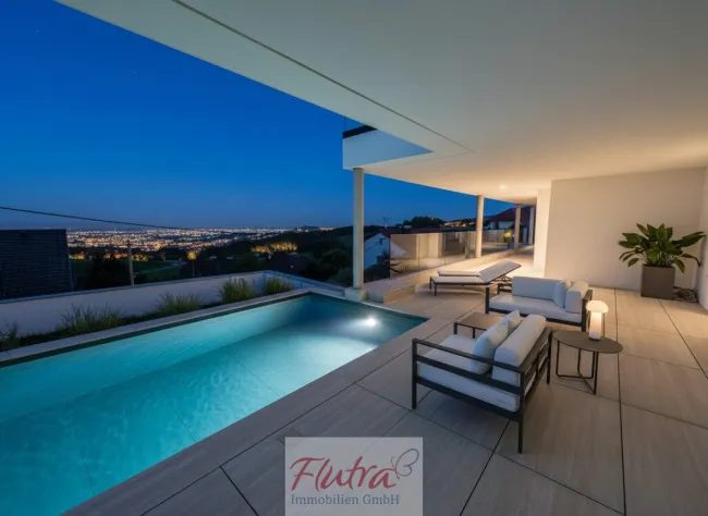 Luxus Villa mit 2 Einheiten und jeweils einem Pool, Terrasse, Doppelgarage uvm. in Altlichtenberg! - Bild