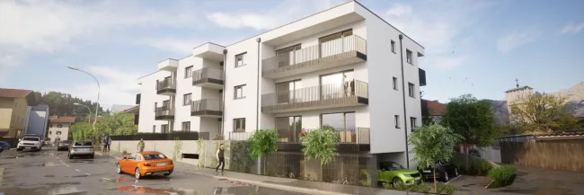 Provisionsfrei in Wattens: Neubau-2-Zimmer-Wohnung mit großer Südterrasse (ca.7,45 m²) – Fernwärme & Solaranlage - Bild