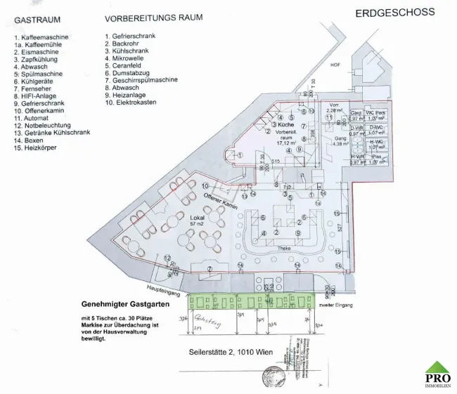 Grundriss Lokal