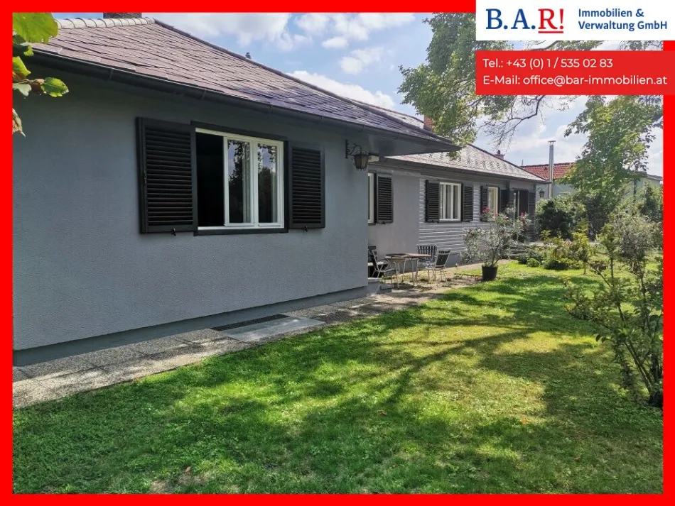 Renovierter Bungalow (teilmöbliert) | 4 SZ | Garten | 2 Stellplätze | Wien-Nähe I Ideal für Expat - Projektteams/ Firmenmiete möglich - Titelbild