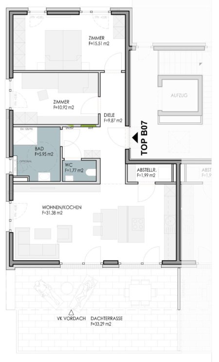 3-Zimmer-Dachgeschosswohnung, Baumkirchen