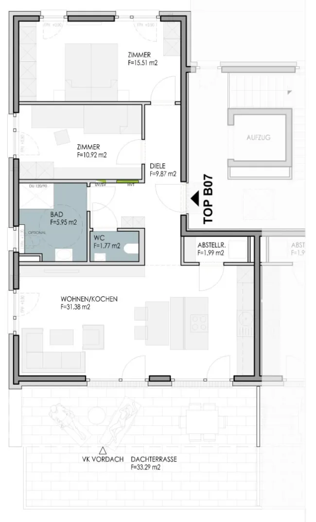 3-Zimmer-Dachgeschosswohnung, Baumkirchen - Bild