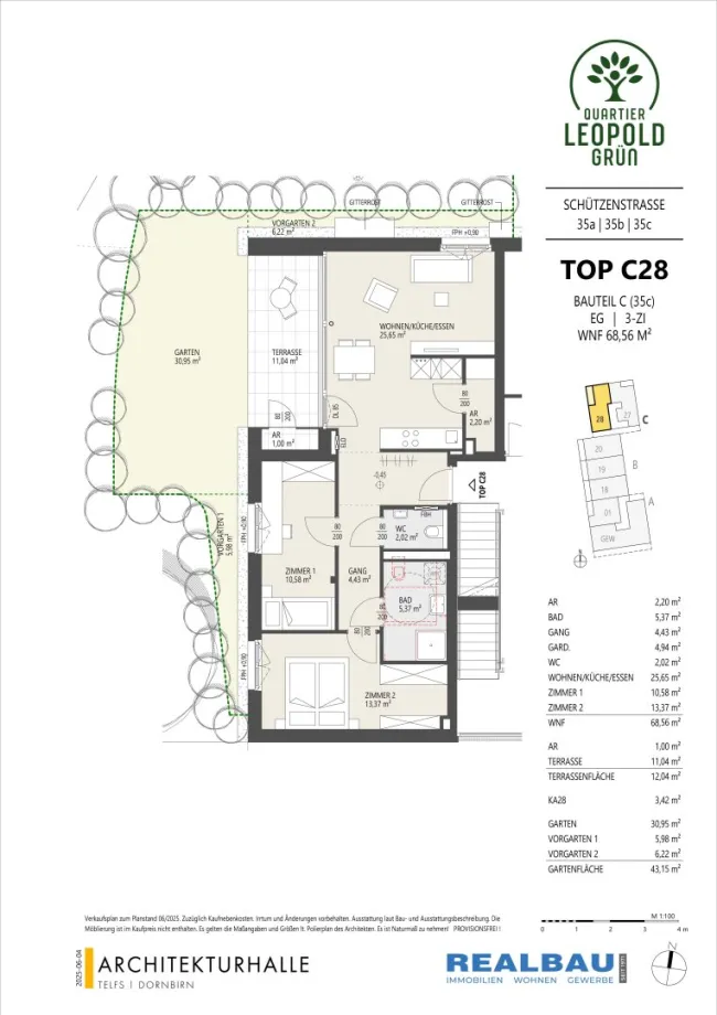 3-Zimmer-Gartenwohnung, Top C28, Innsbruck - Bild