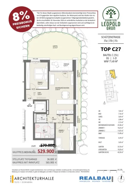 3-Zimmer-Gartenwohnung, Top C27, Innsbruck