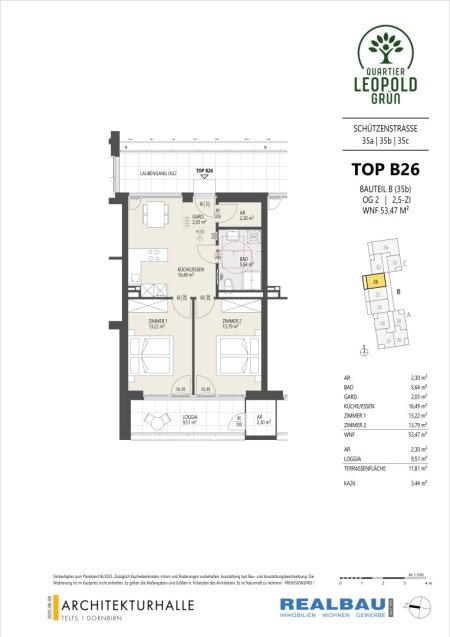 3-Zimmer-Wohnung, Top B26, 2.OG, Innsbruck