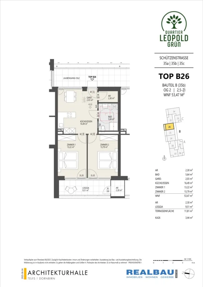 3-Zimmer-Wohnung, Top B26, 2.OG, Innsbruck - Bild