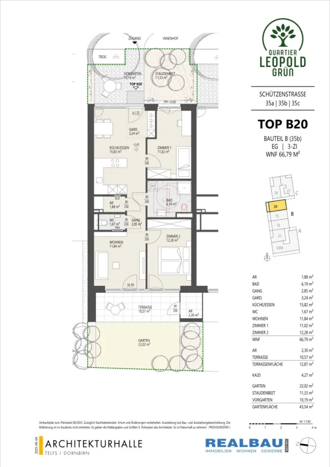 3-Zimmer-Gartenwohnung, Top B20, Innsbruck - Bild