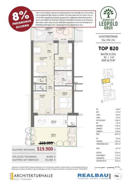 3-Zimmer-Gartenwohnung, Top B20, Innsbruck