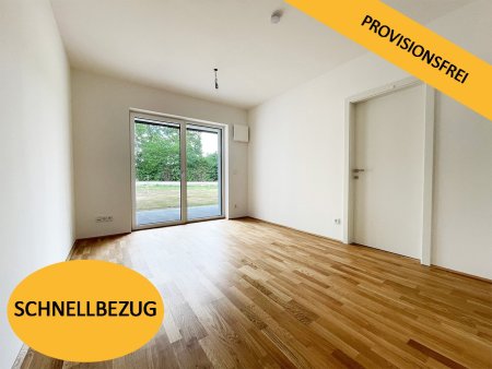 Barrierefreie Neubau Gartenwohnung im Erstbezug. Top 02 / 2 - Zimmer / Loggia / 128 m² Eigengarten / Carport und KFZ-Abstellplatz