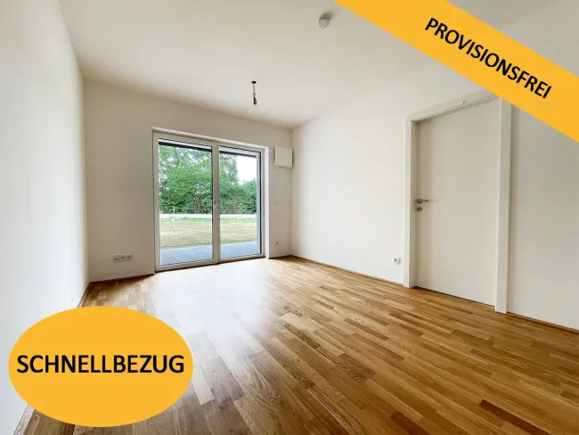 Barrierefreie Neubau Gartenwohnung im Erstbezug. Top 02 / 2 - Zimmer / Loggia / 128 m² Eigengarten / Carport und KFZ-Abstellplatz - Titelbild