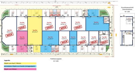 Betriebs-/Produktions- oder Lagerhallen mit Flächen von 47 - 238 m² im Grünwallpark Ansfelden zu verkaufen / vermieten (Top 12a)