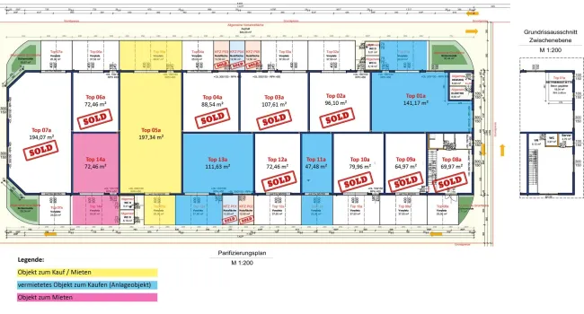 Betriebs-/Produktions- oder Lagerhallen mit Flächen von 47 - 238 m² im Grünwallpark Ansfelden zu verkaufen / vermieten (Top 12a) - Bild