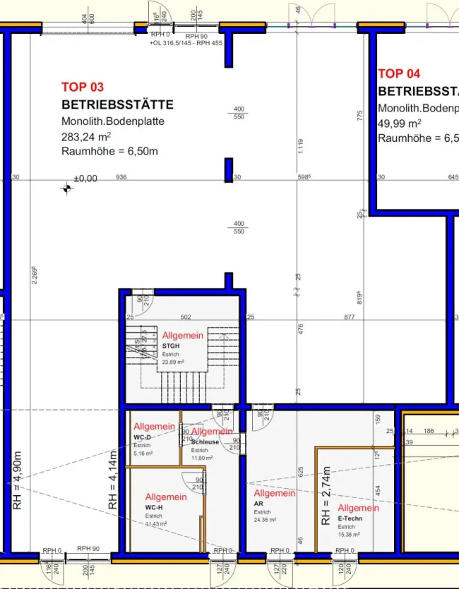Betriebs-/ Büro-/ Produktion-/ Lagerflächen zwischen ca. 50 - 308 m² Fläche für Start-Ups und Gewerbebetriebe im Grünwallpark Ansfelden zu vermieten (Top 03) - Bild