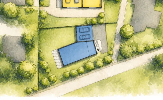 charmantes Grundstück in Inzing mit Einzelhausstudie; Haus BLAU - Titelbild