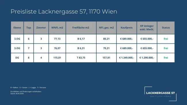 Preisliste L57