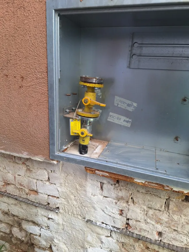 Der bereits vorhandene Gasanschluß