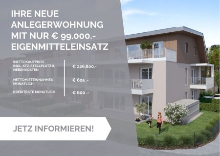 Attraktive Neubauwohnung: Finanzieren Sie Ihre Investition mit Mieteinnahmen!