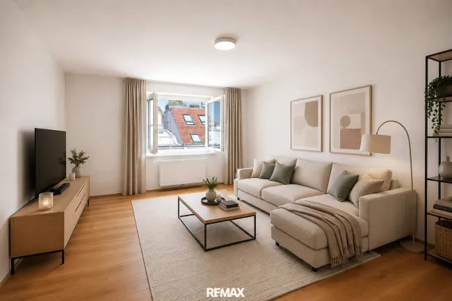 Wohnzimmer (virtuell eingerichtet)