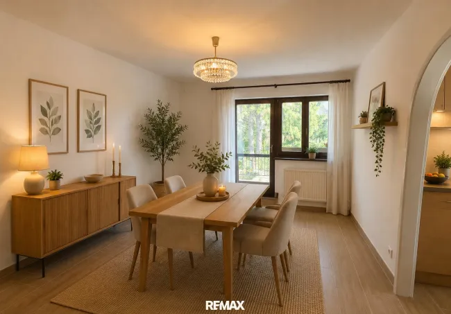 Esszimmer virtuell eingerichtet