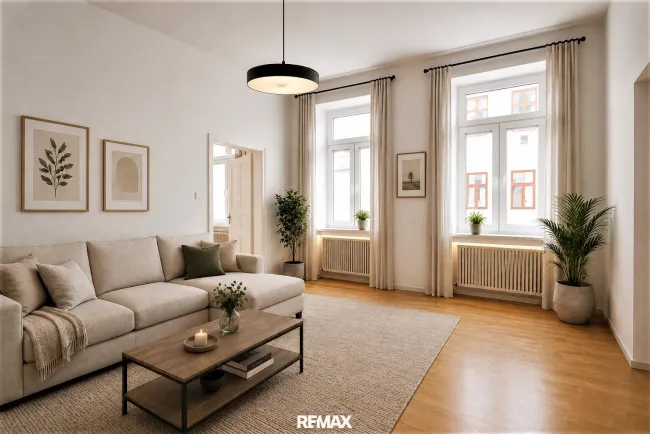 Wohnzimmer (virtuell eingerichtet)