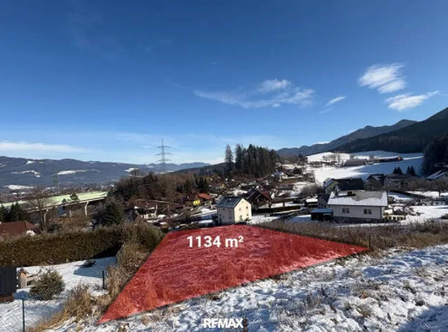 *** TOP ANGEBOT 1134m² Baugrundstück 572/3 in Krieglach: Ruhige, Erhöhte Lage mit wundervollem Ausblick *** - Bild