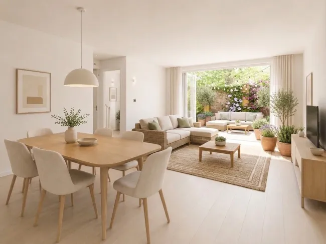 Lichtdurchflutete 2-Zimmer-Gartenwohnung mit Terrasse, Loggia und Eigengarten – ca. 31 m² Freifläche nahe der Alten Donau - Titelbild