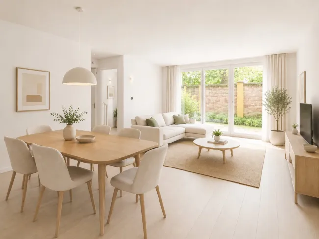 Lichtdurchflutete 2-Zimmer-Gartenwohnung mit 2 Terrassen und Eigengarten – insgesamt ca. 28 m² Freifläche - Bild