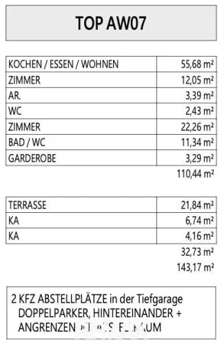 Raumaufteilung AW07
