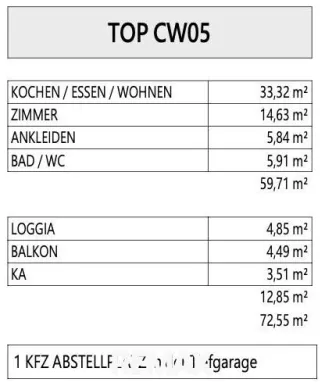 Raumaufteilung CW05