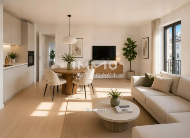 Exklusive 3-Zimmer-Neubauwohnung mit Westbalkon & Loggia - Bild