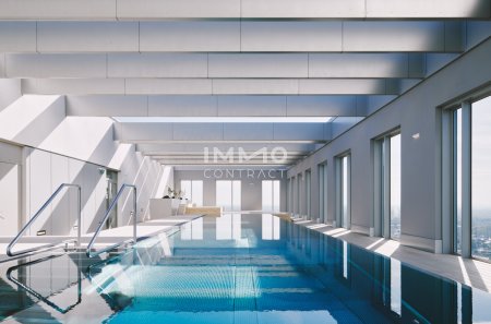 32. Etage: Luxus Wohnen hoch über der Skyline: Donauzentrum und U1 Kagran